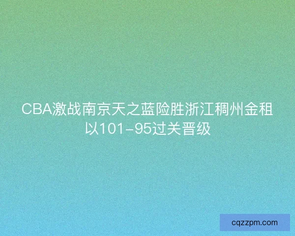 CBA激战南京天之蓝险胜浙江稠州金租以101-95过关晋级
