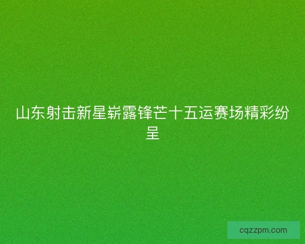 山东射击新星崭露锋芒十五运赛场精彩纷呈