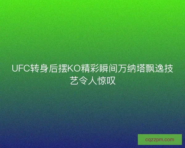 UFC转身后摆KO精彩瞬间万纳塔飘逸技艺令人惊叹 UFC转身后摆KO精彩瞬间万纳塔飘逸技艺令人惊叹